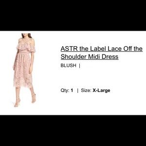 Astr cocktail dress size XL blush color